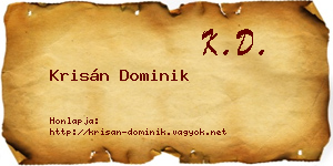 Krisán Dominik névjegykártya